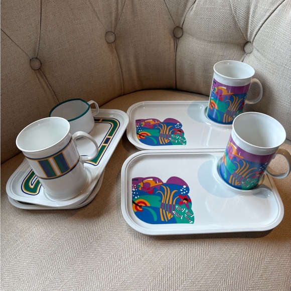 Vintage Colorful Mug and Tray Set - Picture 7 of 10